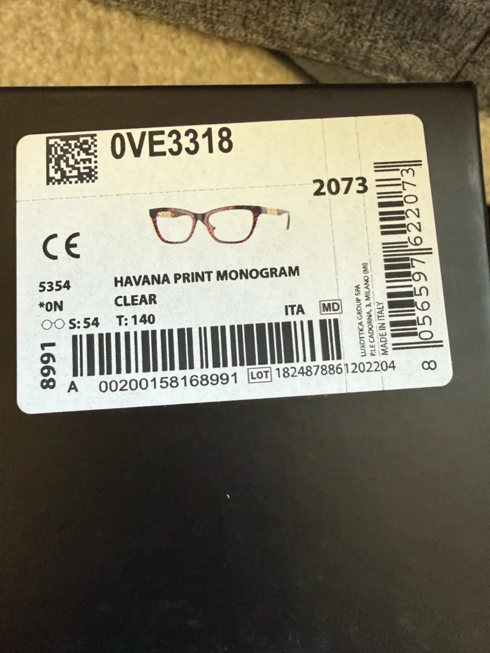 Women’s Versace Black Cat-Eye Optical Glasses - Picture 7 of 7